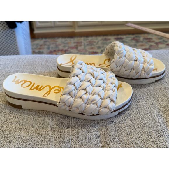 Sam Edelman Ainslie White Braided Sandal Slide Open Toe Size 9.5 - Picture 7 of 9